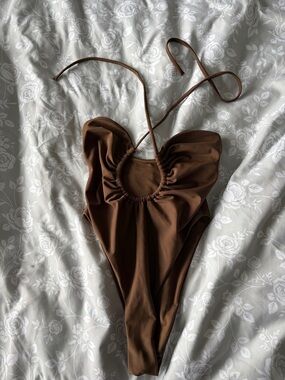 Princess Polly brown one piece size 2